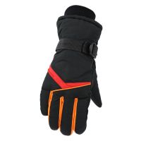 手套男女冬季骑车加厚加绒防水防风骑行电动摩托车滑雪保暖棉手套 男款-红色L1610