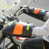 冬季大号保暖摩托车把套电动车护手套三轮车防寒骑行防水pu皮男女 大号一双车把套 均码