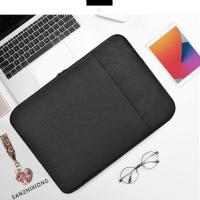 内胆包适用苹果小米14寸戴尔华为笔记本小新电脑包女15.6保护套PU 简约内胆包黑色(加绒加珍珠棉无手提) 14-15寸
