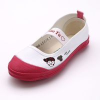 儿童布鞋女童舞蹈鞋幼儿园体操鞋小童白帆布鞋男孩网球鞋青岛环球 红花 130码内长12.5cm