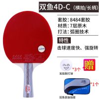 乒乓球拍5星拍单拍学生初学者五星乒乓拍四星双面反胶 【4星】（赠：方形拍套+乒乓球）1支 横拍/长手柄
