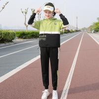 少女春装休闲运动套装2021春季韩版新款高中学生宽松初中生两件套 绿色套装（上衣+裤子） XL（115-125斤左右）