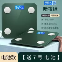 家用电子称精准体重秤成人减肥可爱学生小型人体称重器 电池款-暗夜绿