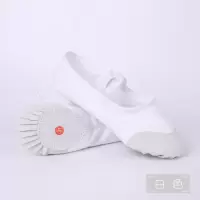 舞蹈鞋成人儿童皮头猫爪鞋练功鞋形体瑜伽鞋软底考级艺考芭蕾舞鞋 白色 25