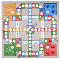 飞行棋儿童跳棋五子棋斗兽棋多功能合一游戏棋盘学生益智玩具成人 飞行棋+蛇棋（底板是纸）