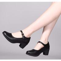 春夏季舞蹈鞋女拉丁舞鞋成人中高跟软底新款外穿交谊广场舞跳舞鞋 黑色 35