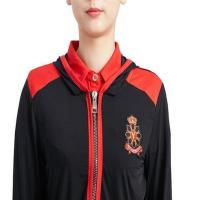 特价水兵舞服装女夏季红色 防晒服2018 广场舞新款演出服帽衫上衣 黑色 L