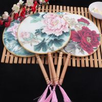 儿童复古风团扇古典宫扇中国风圆扇子汉服女扇旗袍走秀演出舞蹈扇 图案随机发