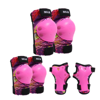 儿童专业护具 滑板轮滑儿童护具 护具护肘膝旱溜冰鞋平衡自行车 粉色