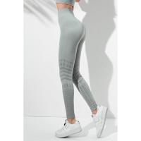 运动长裤女弹力紧身裤速干透气跑步健身房提臀瑜伽长裤 睡莲叶绿 S
