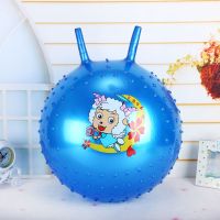 儿童玩具45CM羊角球充气防爆羊角跳跳球加厚蹦蹦球幼儿园用感统 蓝色按摩款羊角球45cm,送气泵