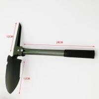 工兵铲兵工铲子多功能铁锹户外军锹军铲防身中国折叠军工钓鱼 普通绿色款(无袋子无指南针)