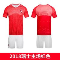 足球服套装男夏季短袖速干世界杯球衣国家足球服运动服套装可印字 2018瑞S主场红色 L