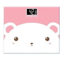 家用电子秤体重秤人体秤可爱卡通称婴儿电子秤精准电子成人减肥秤 粉熊迷你款25*21-电池款