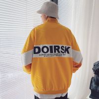 2021新款春季小熊刺绣工装外套男潮流韩版百搭宽松棒球服夹克男生 JK006款[黄色] [高质量] M [收藏店铺 优