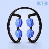 环形夹小腿部按摩器肌肉放松器滚轮泡沫轴手臂按摩棒瑜伽健身器材 普通款蓝色