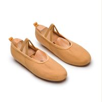 舞蹈鞋免系带男女软底儿童芭蕾舞鞋形体练功鞋驼色猫爪体操跳舞鞋 驼色 25 建议拍大一码