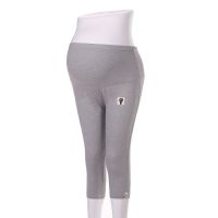 孕妇夏装套装时尚宽松孕妇套装韩版秋装孕妇装两件套装秋孕妇上衣 浅灰色七分裤 M