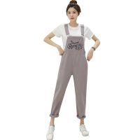 孕妇牛仔背带裤春夏装时尚款春装宽松外穿2020新款春秋新款裤子 5893灰色单件裤子 S