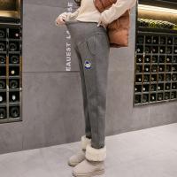 孕妇裤秋冬外穿时尚加绒加厚秋冬装保暖裤棉裤羊羔绒打底裤子冬装 深灰色[春秋款] M