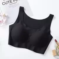 无痕孕妇内衣女怀孕期纯棉超薄背心聚拢防下垂运动大码哺乳文胸罩 1件黑色 M[85至115斤]