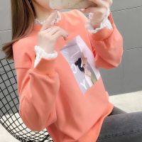 2021春秋新款哺乳衣外出产后可喂奶长袖宽松打底上衣时尚辣妈月子 桔色(没有哺乳口) M