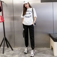 孕妇裤子春秋外穿长裤时尚宽松纯棉休闲裤冬季加绒潮妈托腹工装裤 黑色(春秋款) M（建议90-110斤）