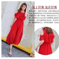 孕妇装连衣裙哺乳衣外出喂奶衣服产后春夏新款月子服家居服雪纺裙 红色孕妇款(无拉链) S(80-90斤 旗舰店品质保证)