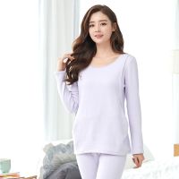 秋衣裤套装纯棉冬加厚加绒孕晚期睡衣棉毛衫产后哺乳保暖衣 浅紫色(加绒加厚) M(建议120斤以内)