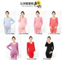 孕妇保暖内衣哺乳套装秋衣秋裤秋冬款怀孕期打底上衣月子服喂奶衣 8603黑色雪花款单件上衣(侧开口) 均码80-135斤