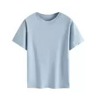 2021夏天短袖母乳可喂奶哺乳t恤产后时尚外出印花哺乳上衣月子服 [不可哺乳]普通短袖t恤蓝色 M