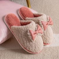 棉拖鞋女秋冬季全包跟毛绒家居家用情侣月子鞋室内保暖毛毛棉鞋男 半包粉色 36-37[建议35-36码脚穿]