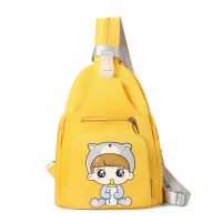 时尚妈咪包宝妈带娃外出双肩背包斜跨小号母婴包多功能婴儿奶粉包 带图黄色