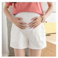 五分牛仔短裤孕妇裤子夏季时尚薄款夏装外穿夏天阔腿热裤宽松休闲 白色[棉麻]三分裤 M