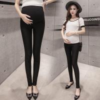 孕妇牛仔裤女2021春秋潮妈紧身铅笔裤高腰托腹裤九分裤打底小脚裤 M 621黑色打底裤
