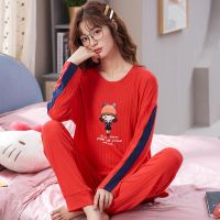 纯棉睡衣女春秋长袖公主风套装大码红色本命年家居服秋冬外穿[3月8日发完] 11.全棉套装 XF1030促销 M
