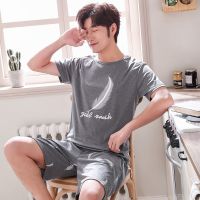 春秋季睡衣男士长袖棉质青年男式睡衣冬款宽松大码中年家居服套装 8106[短袖特价款] 男L[推荐100-130斤]