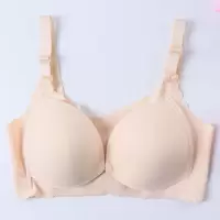 一片式哺乳无痕文胸孕妇聚拢防下垂无钢圈母乳喂奶内衣防走光胸罩 338前开扣肤色 36/80