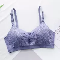 哺乳文胸双开扣聚拢防下垂母乳期孕妇胸罩产后喂奶内衣女无钢圈薄 525灰蓝色 34/75[BC通杯]