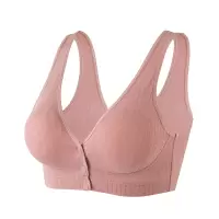 哺乳内衣背心式聚拢防下垂喂奶孕妇文胸女怀孕期纯棉产后薄浦胸罩 [升级款]竹节棉豆沙 L /32