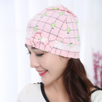 (送宝宝帽)月子帽 产妇帽产后用包头帽四季款全棉坐月子帽子均码 月子帽-梨子粉