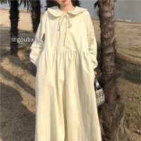 2021新款春季连衣裙女学生韩版宽松可爱日系中长款系带显瘦裙子潮[10天内发货] 图片色 关注店铺送奖励 S 建议95以