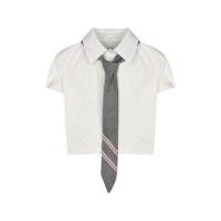 学院风jk衬衣制服套装女夏季2020年新款开叉百褶半身裙两件套裙子[7天内发货] T恤[送领带] S