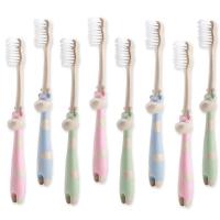 [拍就送杯子][8支特惠装]小麦秸秆儿童 3-12岁超细软毛牙刷 8支小鹿[杯子1个]