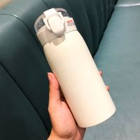 保温杯女带吸管便携防摔杯子ins卡通儿童水杯女吸管杯可爱 少女 纯色350ml 单杯