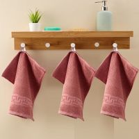 成人洗脸小毛巾全棉大方巾家用超柔软吸水不掉毛擦脸擦手面巾小号 酒红色[3条装] 34x34cm