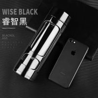 [破损包赔]高档大容量玻璃杯水杯子耐热防摔办公杯男女家用茶杯 黑色 [360ML]不带把手