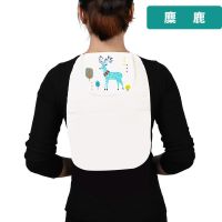 成人运动吸汗巾女大人孕妇儿童背部纯棉垫背产妇后背汗巾产后隔汗 6层汗巾1条装-麋鹿 大码28*42cm