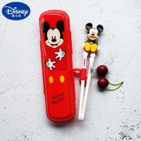 儿童训练筷子男女孩一二段宝宝学习练习筷小孩餐具勺子套装 米奇两件套