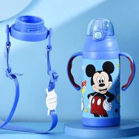 儿童保温杯带吸管两用宝宝水杯学饮杯吸管杯幼儿园防摔316 蓝色米奇320ml